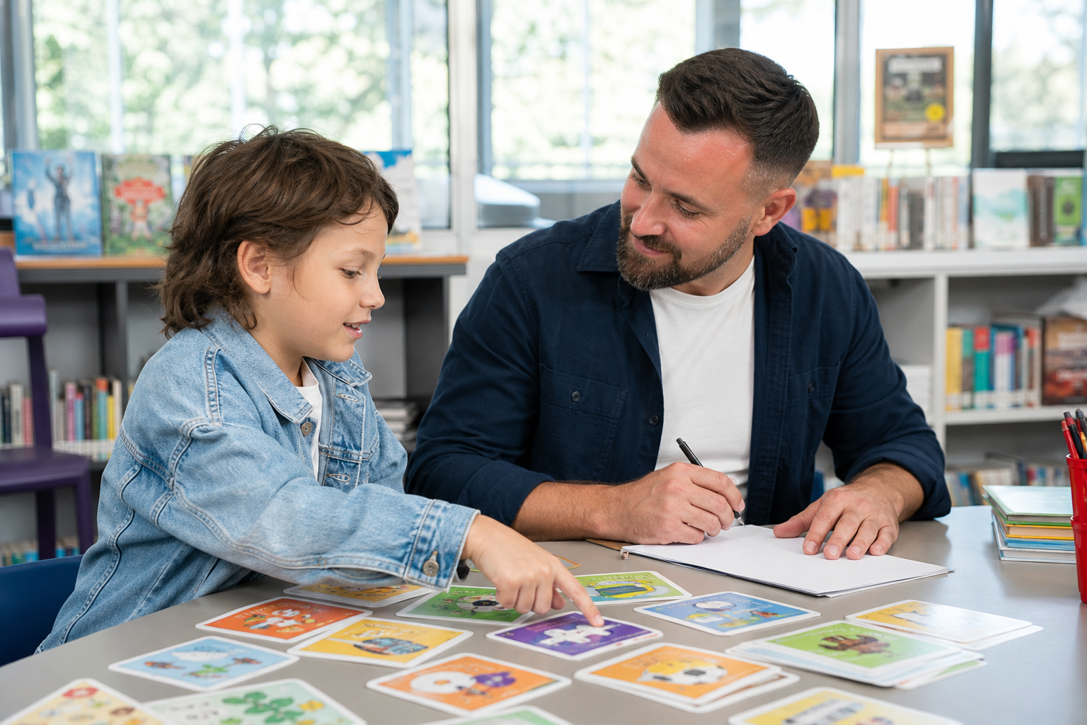 An NDIS child exploring activity choices with a support coordinator